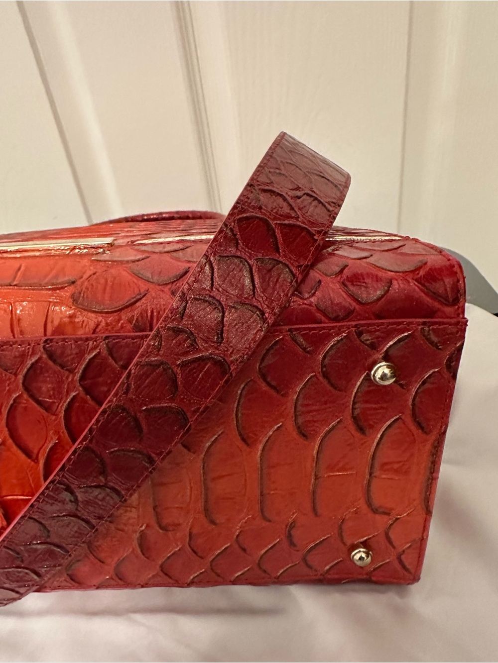 Brahmin Heat Brasilia Large Caroline Embossed Leather Satchel - Picture 4 of 10